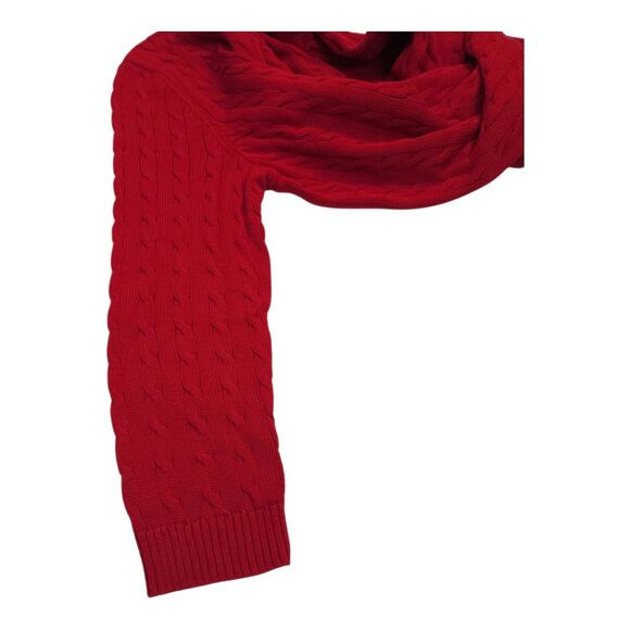 Lauren Ralph Lauren Red Cable Knit Sweater 3X 100% Cotton Womens Tunic Style - Picture 10 of 13